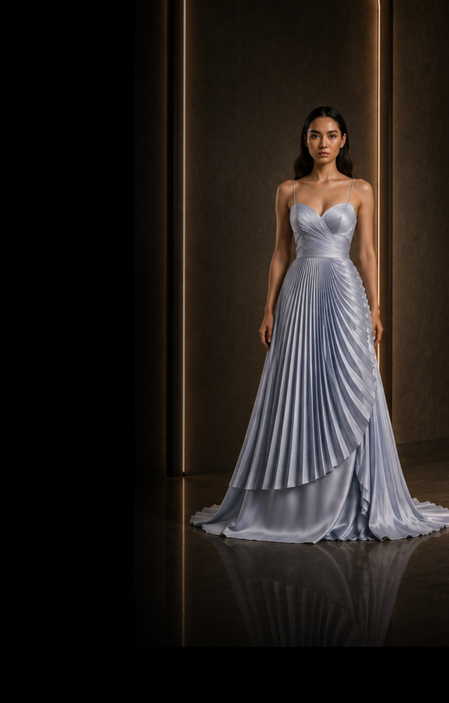 Optic Silk Evening Dress